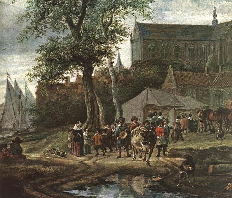 RUYSDAEL, Salomon van Tavern with May Tree (detail) af